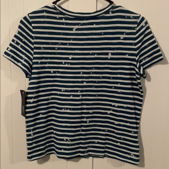 Gap XS Petite Striped bleach dyed T-Shirt denim - Picture 7 of 8